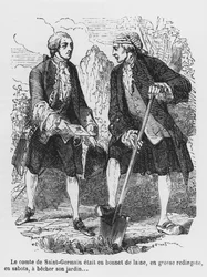 Le comte de Saint-Germain creusant dans son jardin, illustration de 